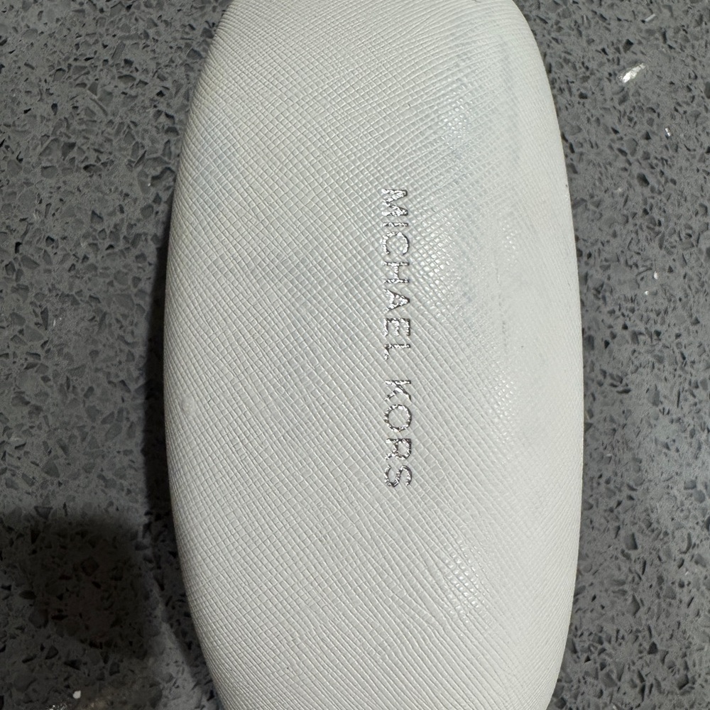 Michael Kors Textured White hard sunglass Case